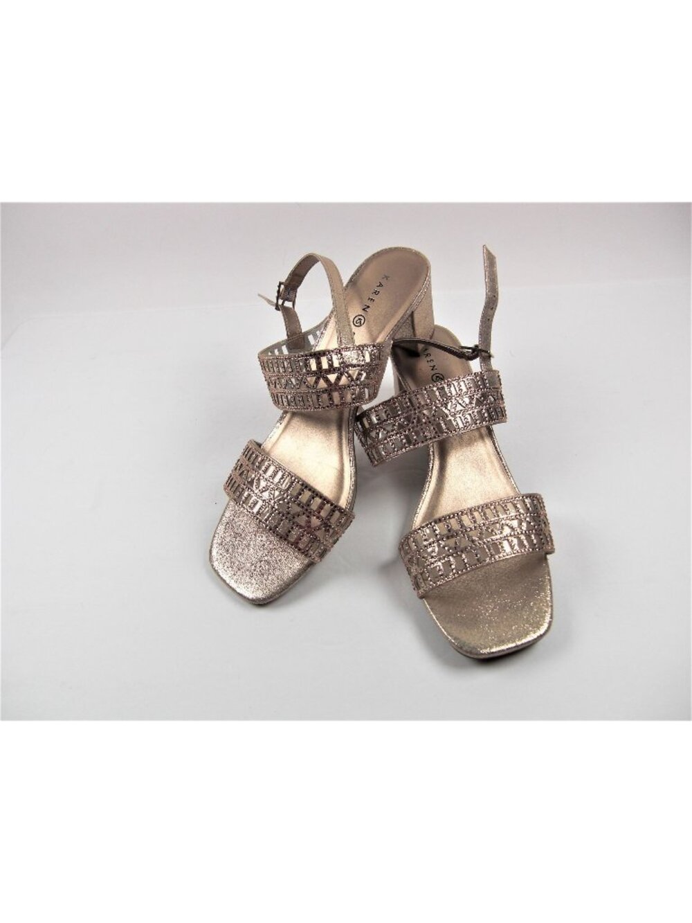 Karen Scott Women's Desiah Embellished Gold Slingback Sandals (size 9.5) New